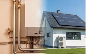 hybrid-heizen kombination aus gasheizung, waermepumpe und photovoltaik